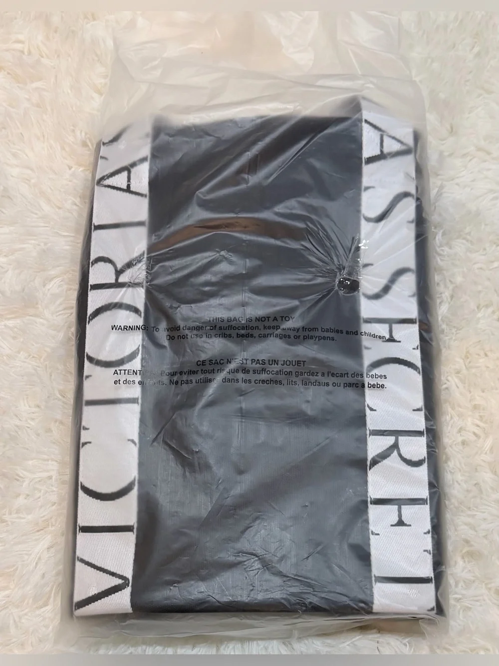 Victoria's Secret Canvas Tote Bag with Logo Straps
